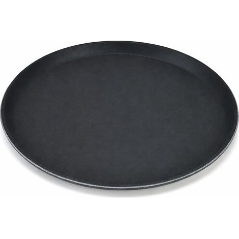 Plateau de service rond avec surface antidérapante diamètre 45 cm professionel pour bar et restauration couleur noir (1/5)