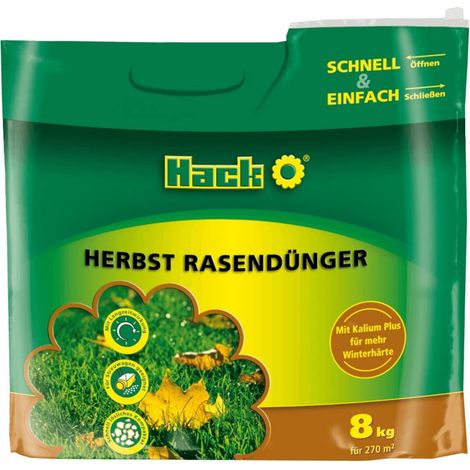 HACK Engrais pour gazon d'automne 8 kg À action prolongée Engrais d'automne Engrais potassique
