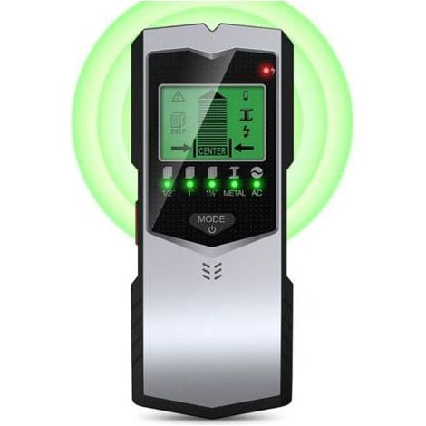 Détecteur de câble, détecteur mural 5 en 1 avec écran LCD, détecteur de métaux mural, détecteur de matériaux avec alarme audio, bois, métal, détecteur mural AC (1/5)