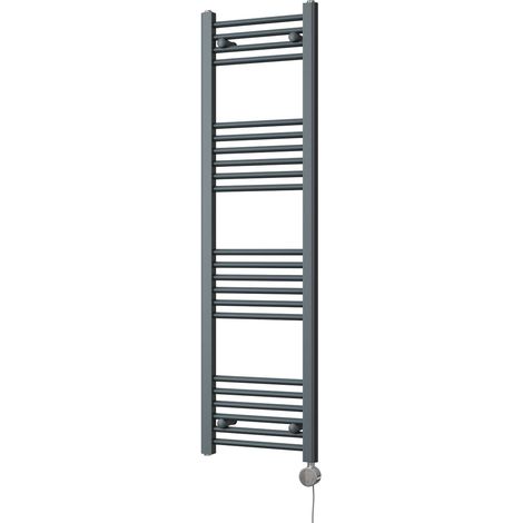 Zennor - Anthracite Electric Towel Rail H1400mm x W400mm Straight 400w Thermostatic (1/3)