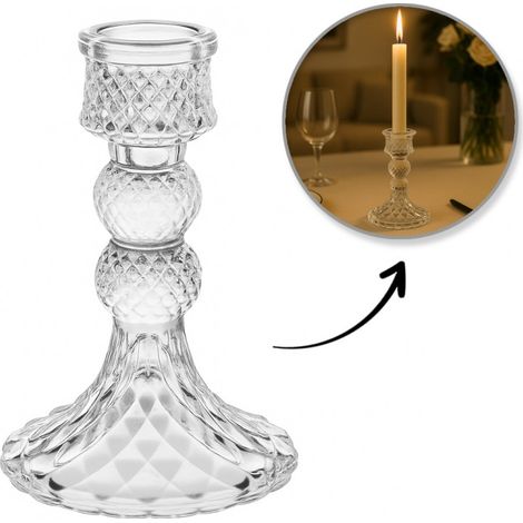 Candelabro decorativo in vetro Glamour 12,5 cm - SW14