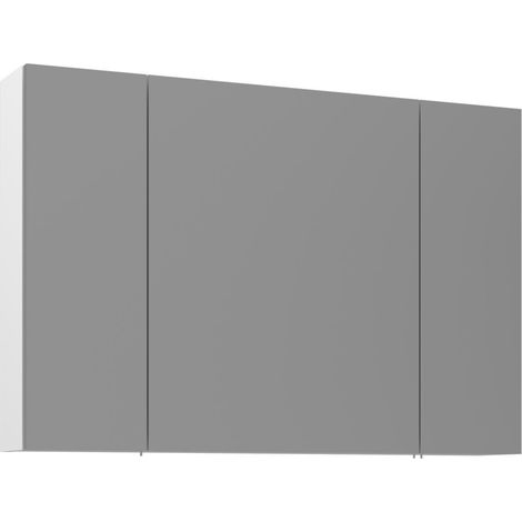 Badezimmerschrank mit Spiegel "Bari 100" – 97 x 16 x 66 cm – Mattweiß (1/3)