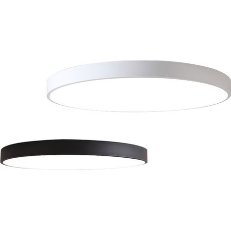 Lampe en bois rond moderne 2.7xe27 (40 cm) - blanc - lampe naturelle pour chambre à coucher, salon, couloir, cuisine (1/2)