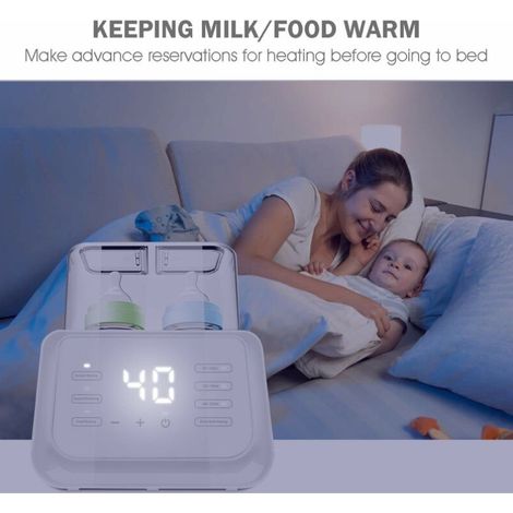 Chauffe-biberon, stérilisateur de biberon multifonctionnel, chauffe-aliments pour bébé et garde-chaud avec écran LCD, blanc (1/3)