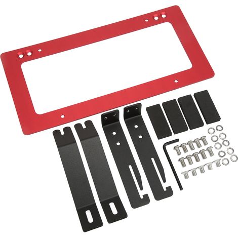 Kit de support de plaque d'immatriculation en alliage d'aluminium de remplacement pour Tesla Model 3 2017-2022 (rouge) (1/5)