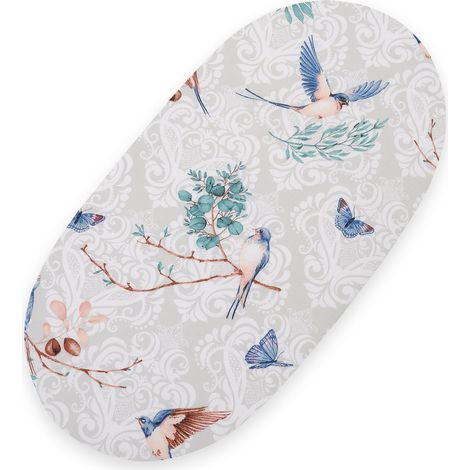 Sábana ajustable de algodón para moisés Boho y cochecito Gondola, 75 x 35 cm - Pájaros Azules (1/3)