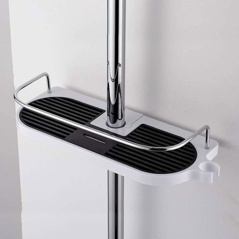 (Argent/Noir)Porte Savon Douche - Noname - Support sans Percage - Noir et Blanc - Réglable - 8kg (1/5)