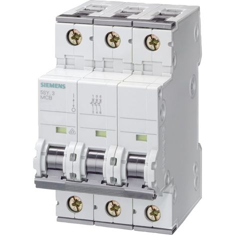 Disjoncteur Siemens 5SY4 3P, 10A, pouvoir de coupure 10 kA, montage rail DIN ( Prix pour 1 )