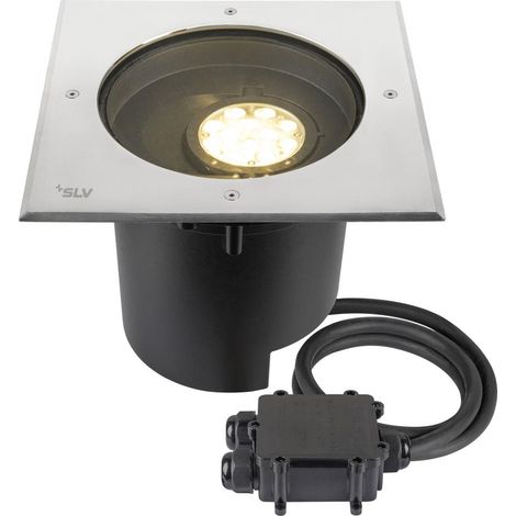Encastré sol DASAR® XL asymétrique 3000K 70°/40° IP65/IP67 carré inox/noir - SLV - 1009171 (1/4)