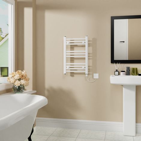 Electric Bathroom Radiator Straight White 600x400mm 200W