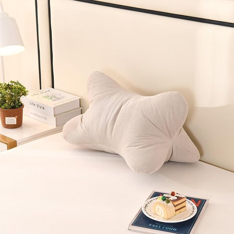 Cojín de soporte para cuello y cintura con forma de hueso, almohada lavable, apta para uso en casa, oficina y coche, tamaño: 19,7 x 11,8 pulgadas, Blanco