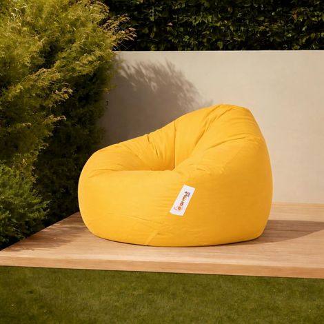 Pouf poire XXL extérieur jaune ARTA (1/4)