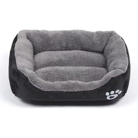 Panier pour petit chien et chat - Doux et lavable - Canapé pour chat - Noir, 43 x 32 x 10 cm