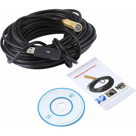 15 m USB-Industrieendoskop, 14,5 mm wasserdichtes Kupferlinsenendoskop (1/3)