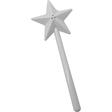 Stabförmiger Salz- und Pfefferstreuer aus Kunststoff, 3-Loch-Design, Pentagrammform, weiß (1/5)