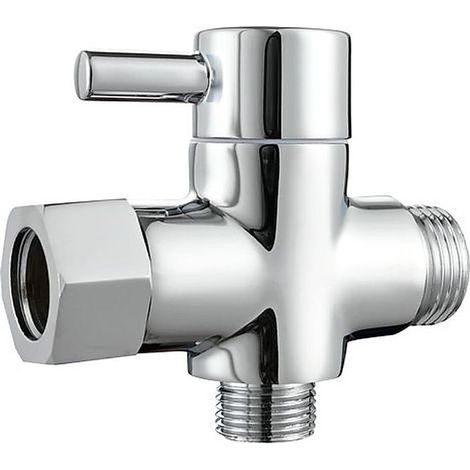 BelleRise - Robinet WC 3 Voies en Laiton Valve Inverseur de Douche 3/8" pour Toilette, Chromé Z-V-D (1/5)