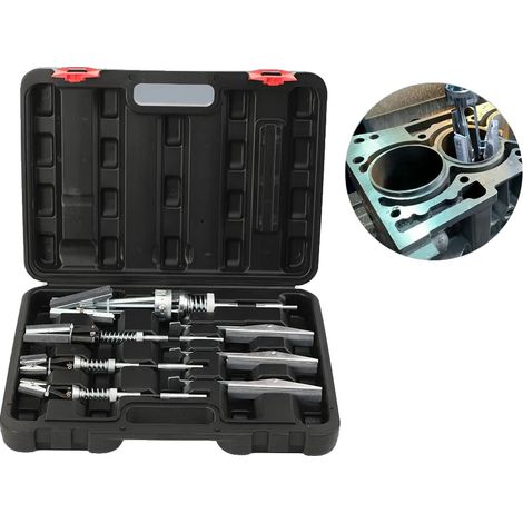 Juego de herramientas para bruñido de cilindros de motor, 7 piezas, eje flexible, muela abrasiva de hasta 175 mm, compatible con taladros manuales, velocidad máxima 1200 rpm. (1/5)