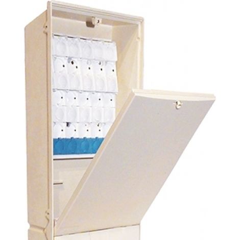 Michaud – Borne REMBT 300 avec jeu de barres 6 plages – Potelet d'extérieur – Indice de protection IP44 – Pour installations électriques durables - CB011