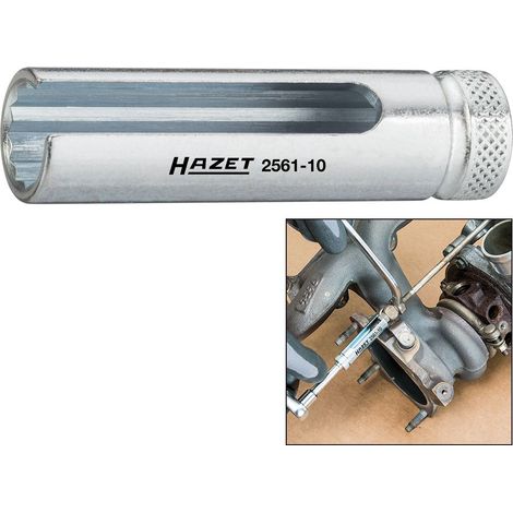 Hazet Turbolader Steckschlüsseleinsatz 1/4 (6,3 mm) Vierkant hohl, Außen Doppelsechskant Profil, SW 10 mm