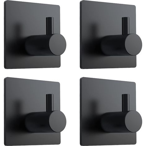 Selbstklebende Handtuchhaken fürs Badezimmer, 4er-Set – Selbstklebende Bademantelhalter aus Edelstahl, langlebige Wandhaken (1/5)