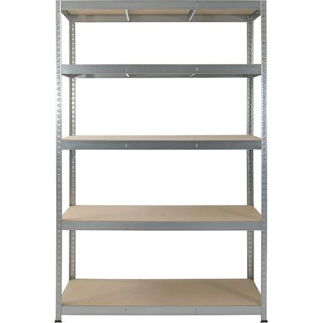 Etagère Rack MODULO STORAGE ROBBUST 2096561 - charge lourde 5 plateaux 40x120cm - hauteur 180 cm (1/2)