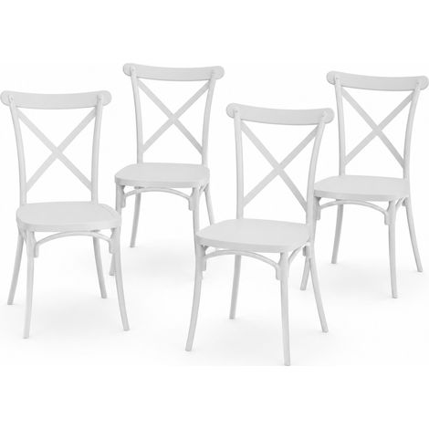 Set 4 Sedie da Pranzo Impilabili in Polipropilene Modello Chiavarina 43x60x89 cm (1/5)