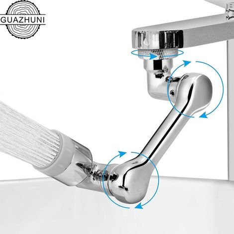 Bon1080 Degrés Aérateur de Robinet pivotant, aérateur de robinet d'évier de cuisine rotatif, rallonge de robinet à double pulvérisateur, anti-éclaboussures 22 mm mâle/24 mm filetage femelle Sunflower (1/2)
