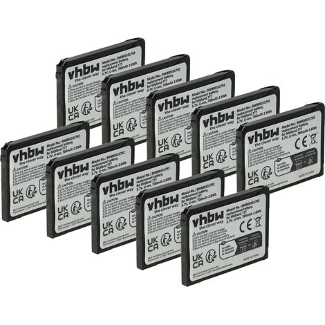 vhbw 10x Battery compatible with M-E FS-2.1, FS-2 Radio, Walkie-Talkie (700 mAh, 3.7 V, Li-Ion)