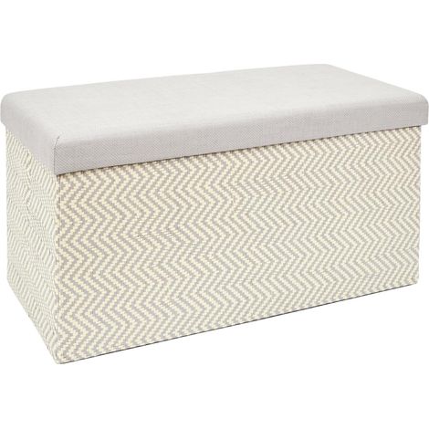 Coffre banc pliable tresse gris 76x38x38 cm