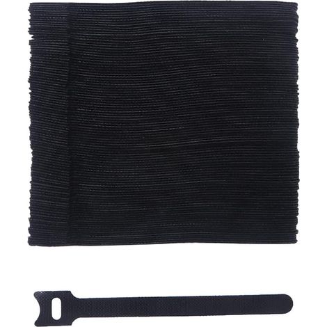 Cable Tie - Reusable Hook And Loop Tape - 15 cm x 1.2 cm - Black - 100 Pieces (1/5)