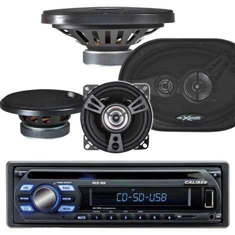 Pack Autoradio Caliber RCD122 75W x 4  +  4 haut parleurs XSound - 680W (1/5)