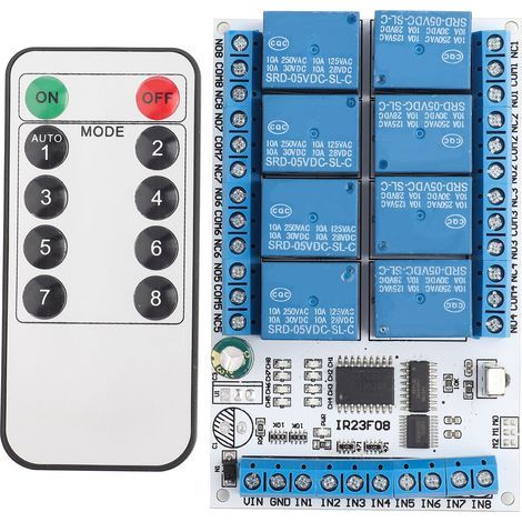 Relais multifonction de commutateur de télécommande infrarouge à 8 canaux (5V) (1/5)