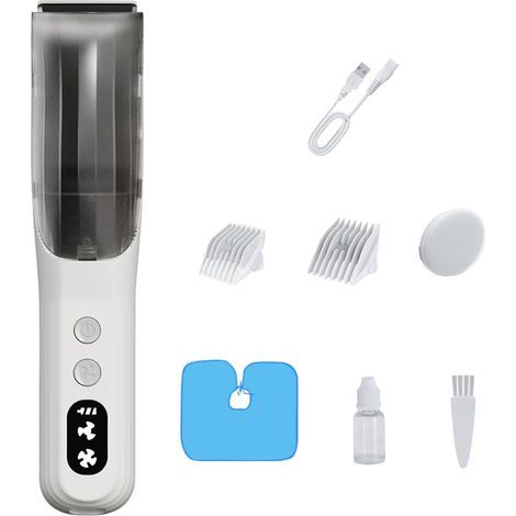 Professioneller, wasserdichter und wiederaufladbarer Haarschneider, leises, kabelloses elektrisches Schneidegerät, Pflegeset, Haarschneidemaschine, Weiß (1/5)