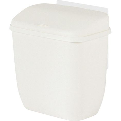 Poubelle Murale WC Avec Couvercle Plat - Mini Amovible en PP Pour Cuisine, Chambre, Salle De Bains (Blanc) (1/5)