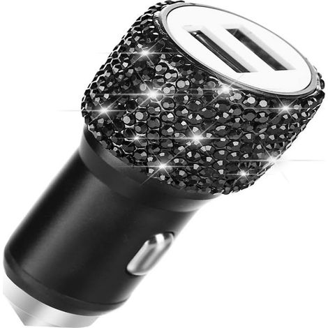 Chargeur USB Voiture - 2.1 A - 2 Ports USB - Fonction Marteau de Sécurité - Compatible iOS Android - Pour iPhone iPad Samsung - 1 Pièce (1/5)