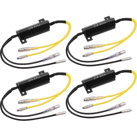 Lot de 4 clignotants LED 12 V pour moto, scooter, quad et tout-terrain. Adaptateur universel avec résistance.