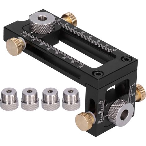 Perceuse poinçonneuse guide de perçage pour bois avec 4 douilles pour vis de lit et armoire (1/5)