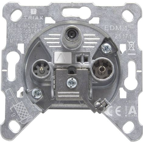 Triax EDM 1 Presa per antenna Data, Onde ultracorte, TV Da incasso Presa terminale
