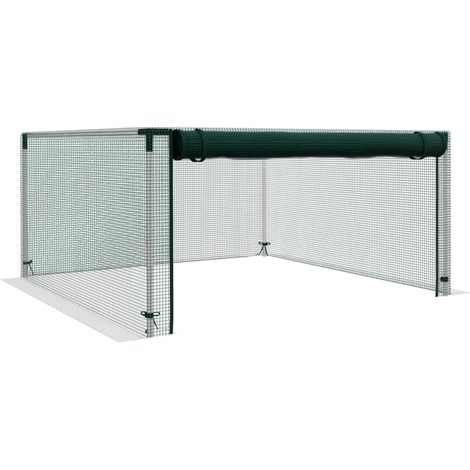 Rete antinsetti Irovami, protezione per ortaggi, porta con cerniera, telaio in acciaio, 125 x 125 x 62,5 cm, verde/argento