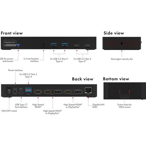 ICY BOX IB-DK2246AC Hybrid DockingStation Datenverteiler/Umschalter