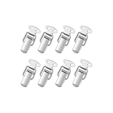 SHINING HOUSE 8 PCS Fermeture à Levier Loquet à Ressort avec Crochet Fermeture à Ressort en Acier Inoxydable pour Coffret, Boîte, Tiroir, Armoire, Trousse médical, Coffre à Outils