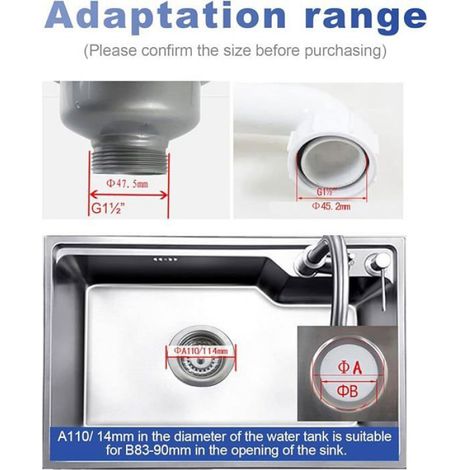 Filtre Évier - Crépine Acier Inoxydable - Bouchon Évier Cuisine - Diamètre 114 mm - Pour Éviers de 110 à 114 mm (1/5)