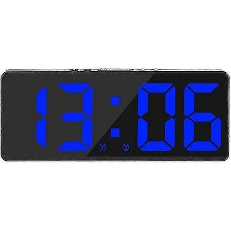 Grande horloge murale numérique intelligente avec application de contrôle de l'heure, de la date et du son, fonction compte à rebours, luminosité et volume réglables, alarme avec fonction snooze - Bl (1/4)