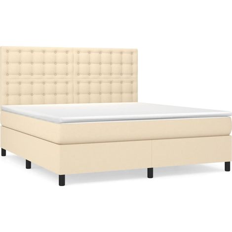 Maison Exclusive - Boxspringbett mit Matratze Creme 160x200 cm St