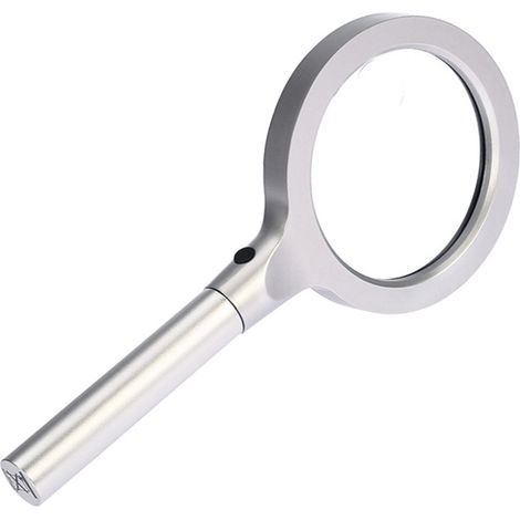 Loupe de Lecture - Loupe Main 10x avec Éclairage LED Intégré - Pour Personnes Âgées et Déficientes Visuelles - 1 Pièce
