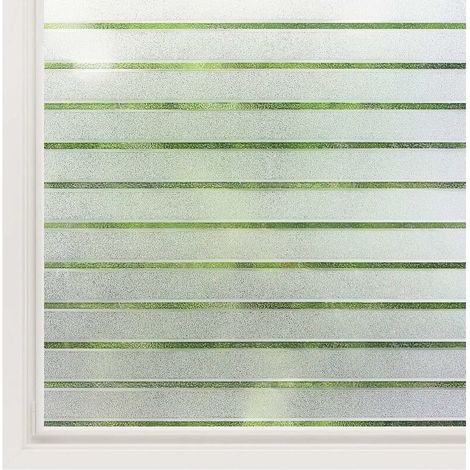 Film Électrostatique Fenêtre Motif Rayure Autocollant Fenêtre Film pour Vitre Maison 45x200cm Protection UV -Idéal pour Bureau Chambre Cuisine Maison Salle de Bain (1/5)