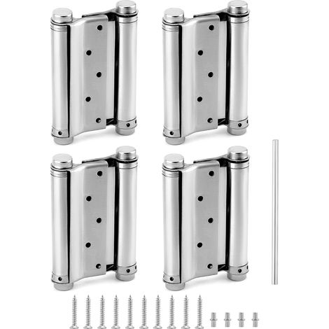 Charnière de porte battante en acier inoxydable taille 29 double‑action résistante pour porte intérieure, lot de 4 pièces (1/5)