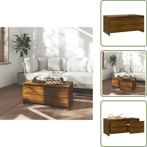 Table basse Chêne marron 90x50x41,5 cm Bois d'ingénierie - Table Basse - Meuble Salon - Table D'appoint - Table En Bois - Mobilier Moderne (1/5)