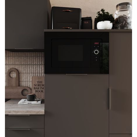 Respekta – Micro-ondes encastrable 20L – Acier inoxydable – 800 watts – Gril 1000 watts – Minuterie numérique 95 min – Plateau tournant inclus (1/5)