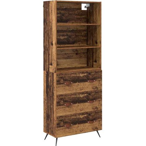 Maison Exclusive - Aparador alto con cajón Madera envejecida 69,5